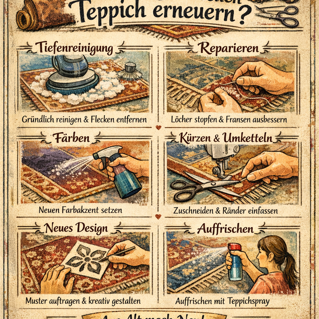 Wie kann man einen alten Teppich erneuern?