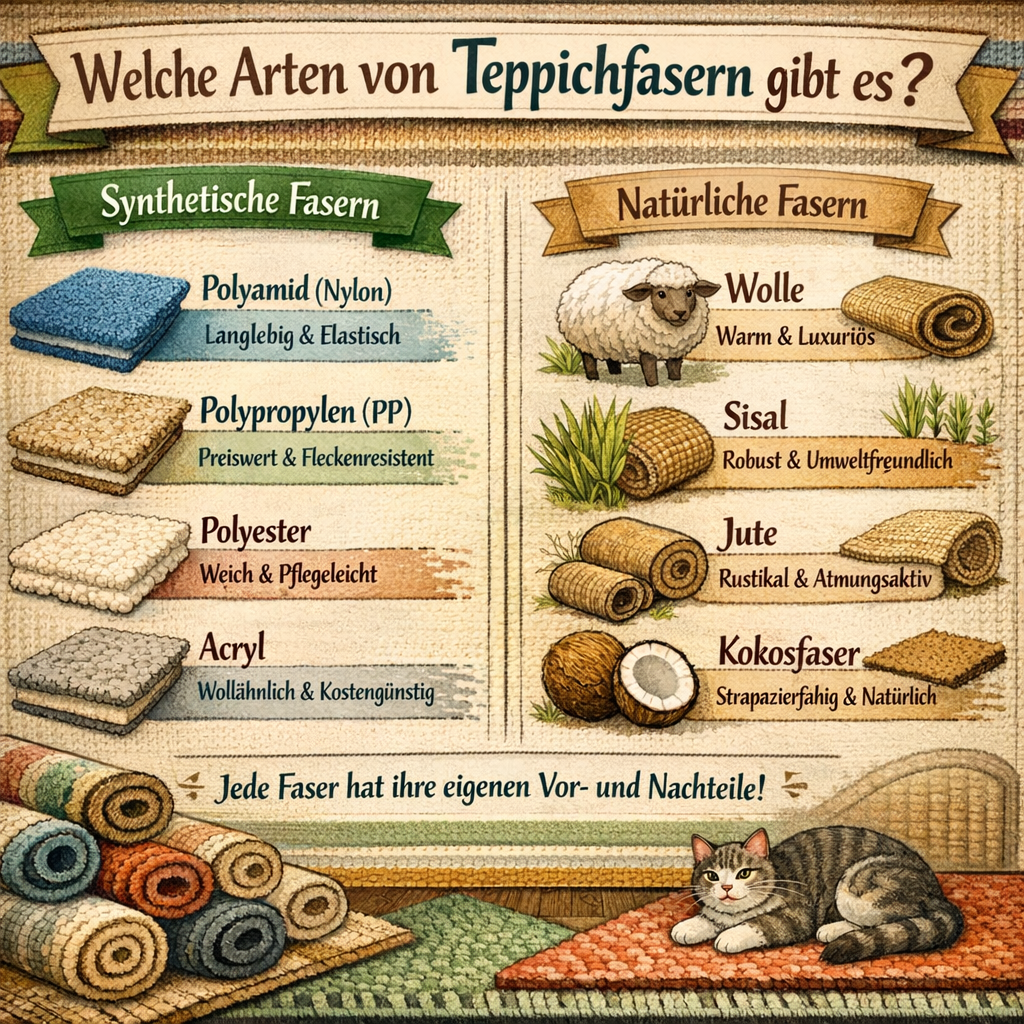 Welche Arten von Teppichfasern gibt es?