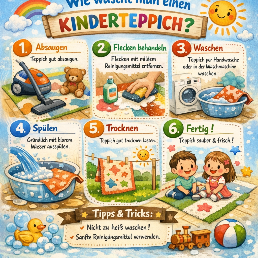 Wie wäscht man einen Kinderteppich?