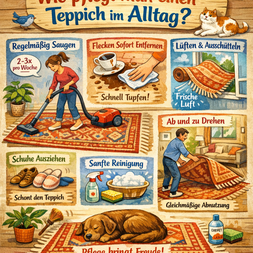 Wie pflegt man einen Teppich im Alltag?