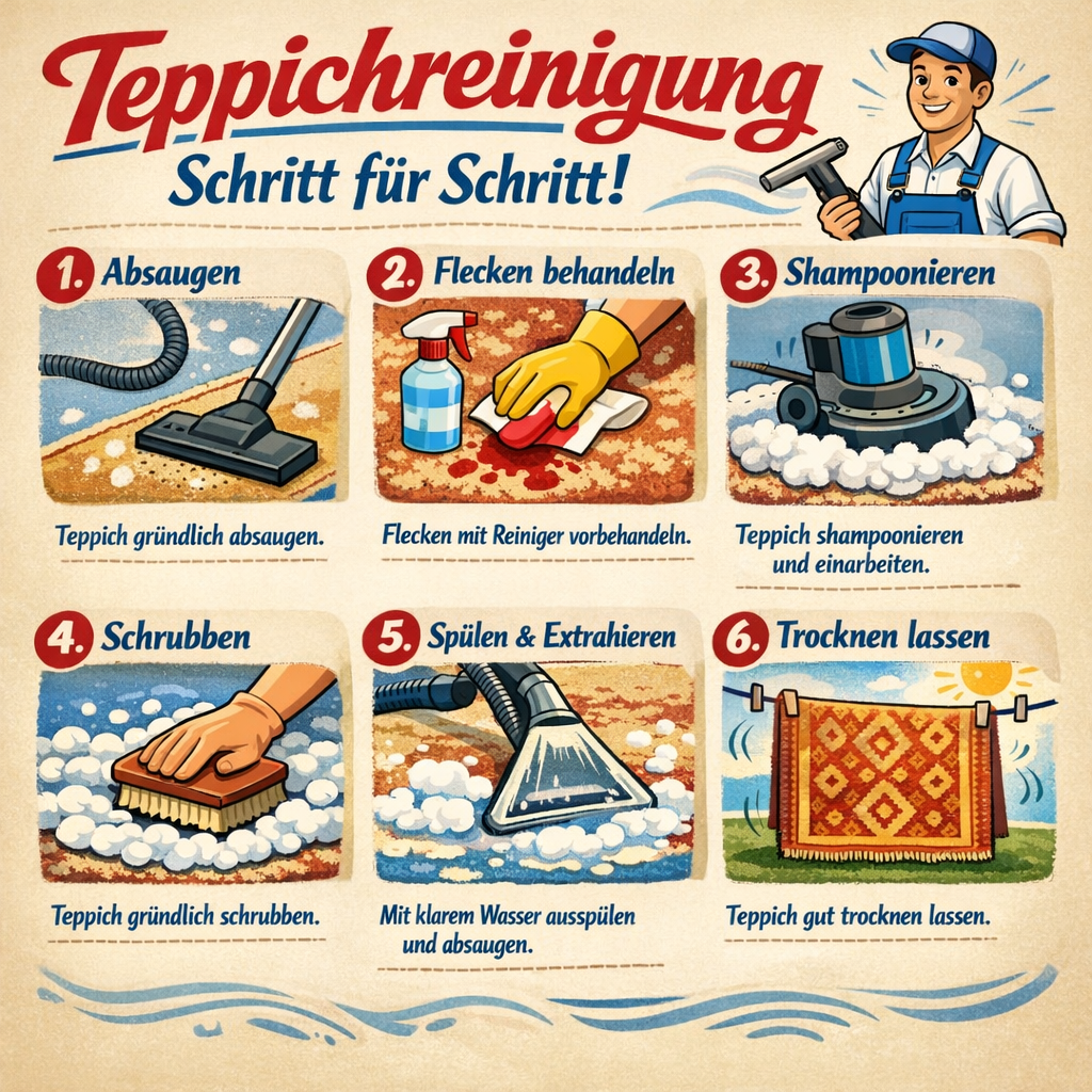 Teppichreinigung Schritt für Schritt