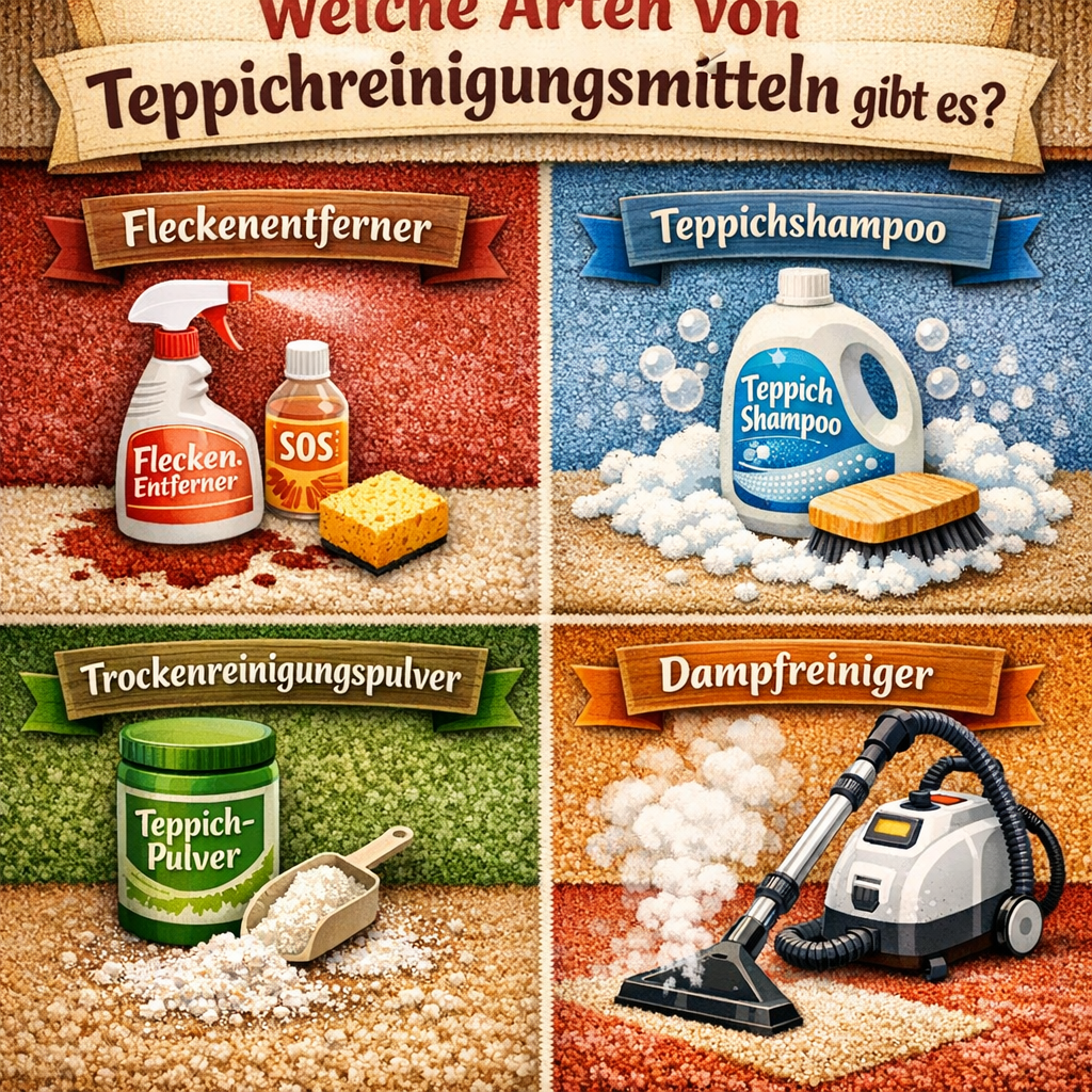Welche Arten von Teppichreinigungsmitteln gibt es?