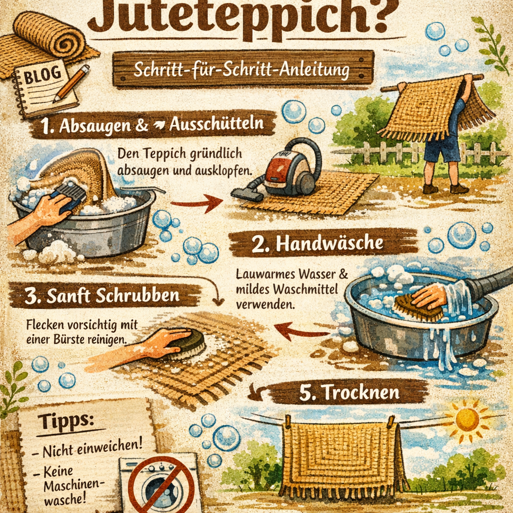 Wie wäscht man einen Juteteppich?