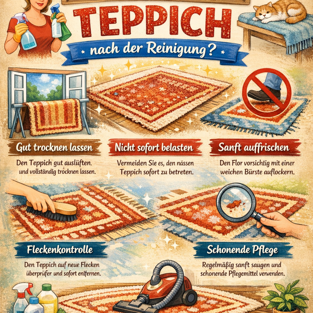 Wie pflegt man einen Teppich nach der Reinigung?