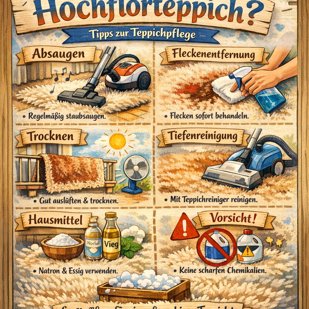 Wie reinigt man einen Hochflorteppich?