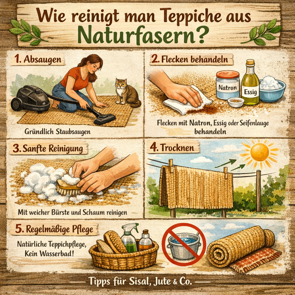 Wie reinigt man Teppiche aus Naturfasern?