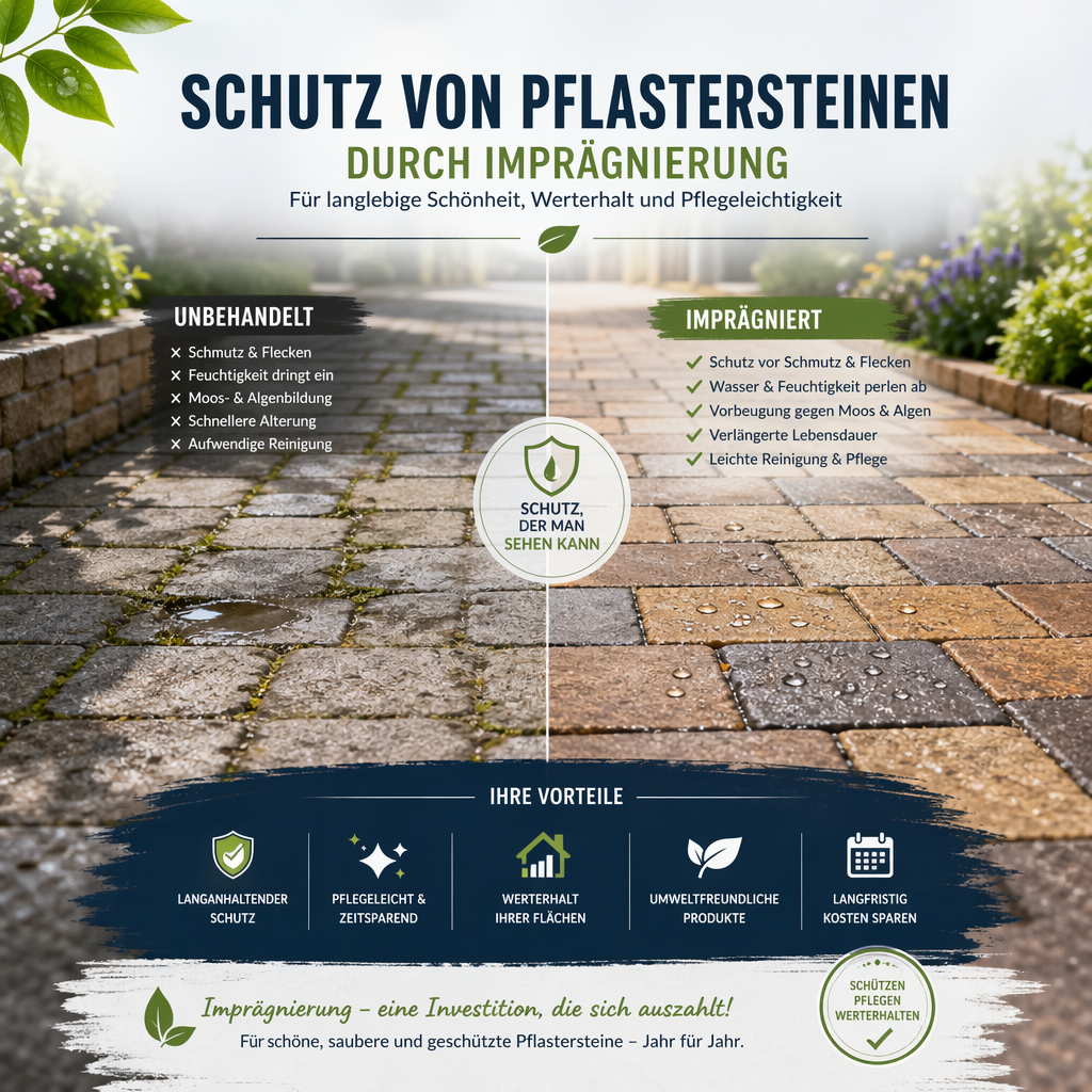 Schutz von Pflastersteinen durch Imprägnierung