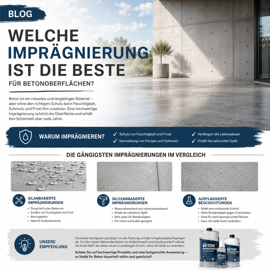 Welche Imprägnierung ist die beste für Betonoberflächen?