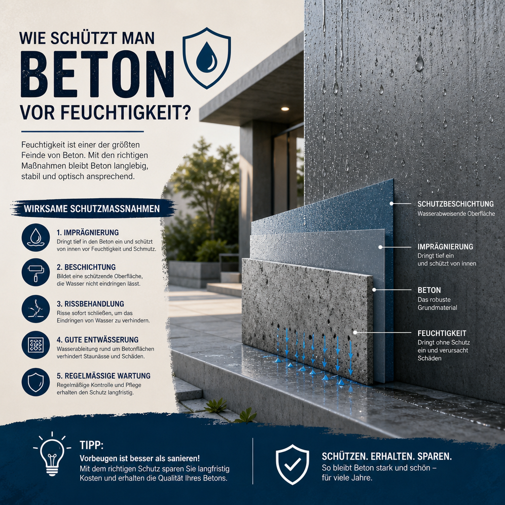 Wie schützt man Beton vor Feuchtigkeit?