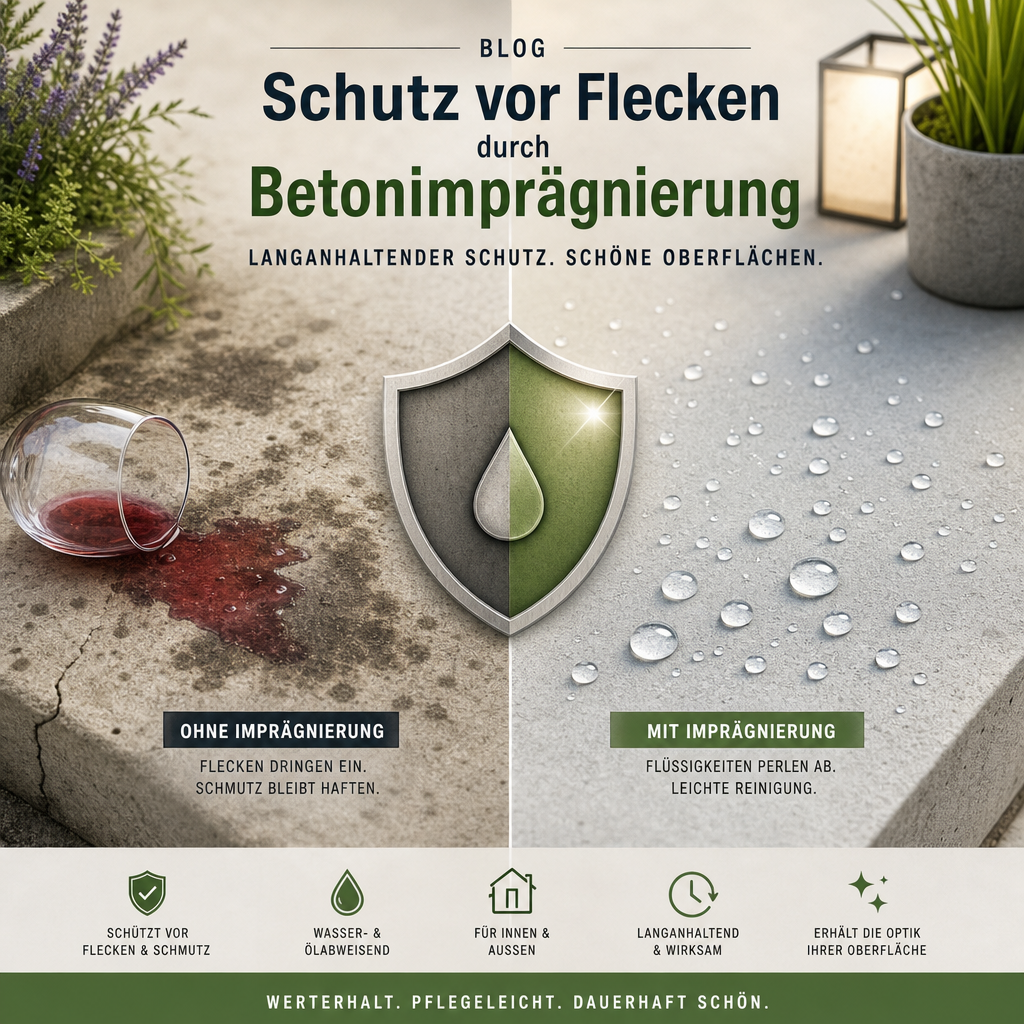 Schutz vor Flecken durch Betonimprägnierung