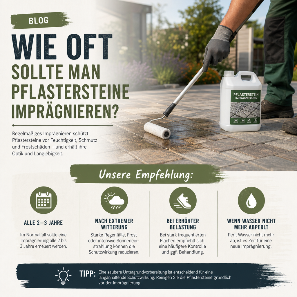 Wie oft sollte man Pflastersteine imprägnieren?
