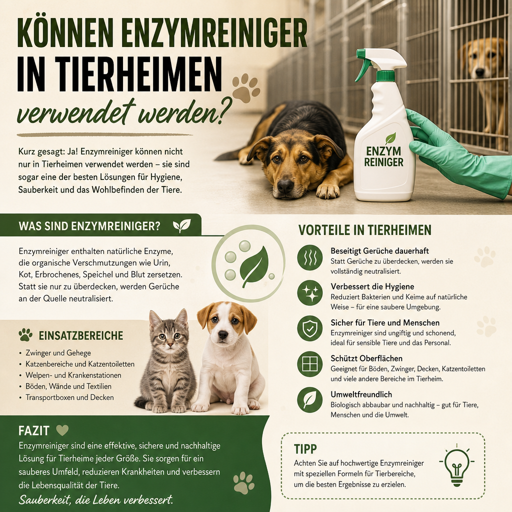 Können Enzymreiniger in Tierheimen verwendet werden?