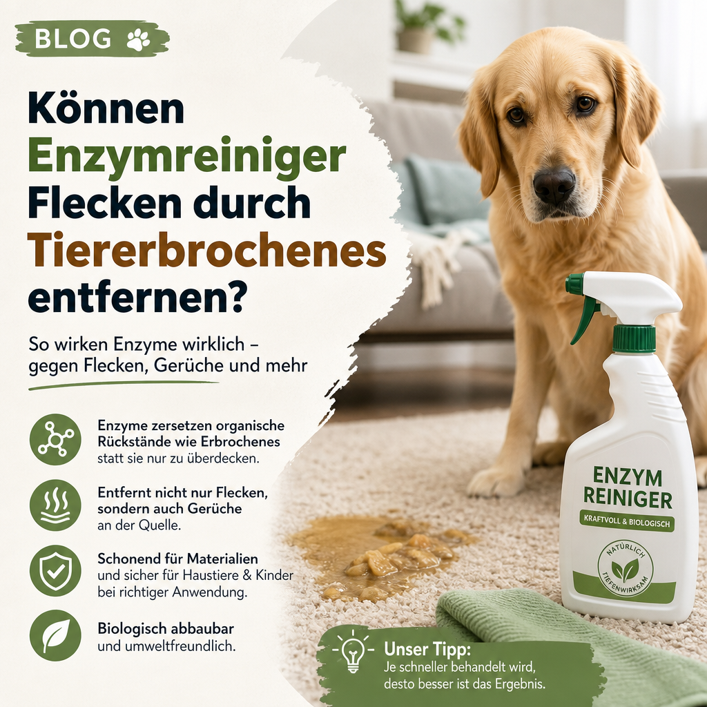 Können Enzymreiniger Flecken durch Tiererbrochenes entfernen?