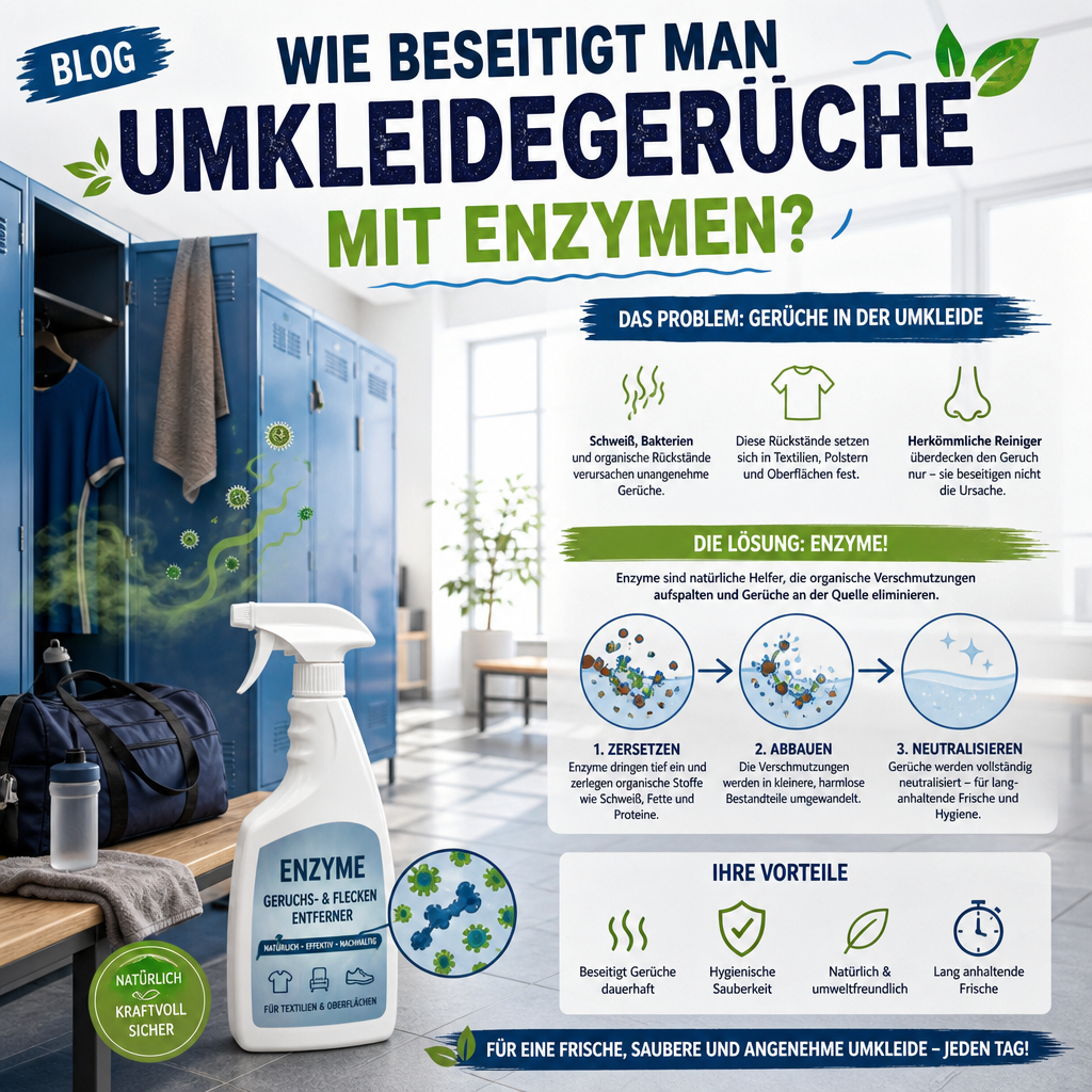 Wie beseitigt man Umkleidegerüche mit Enzymen?